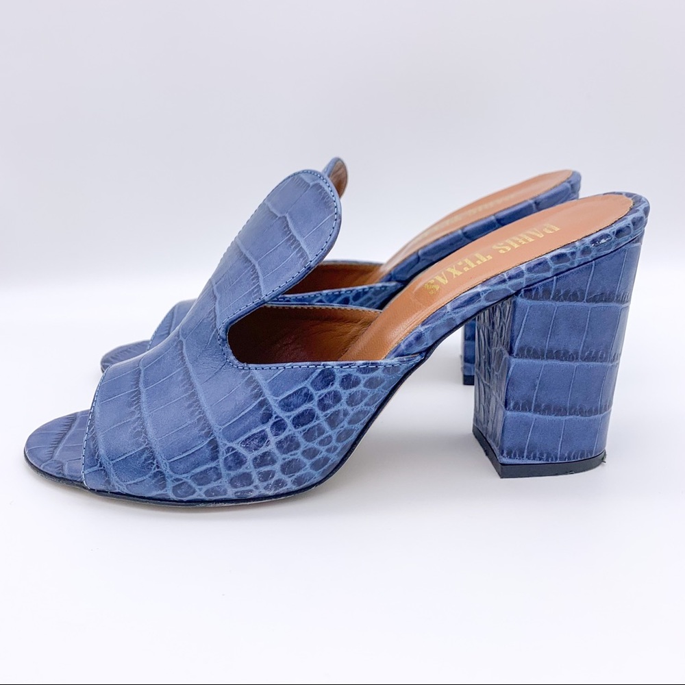 Paris Texas Embossed Leather Python Blue Heeled B… - image 2